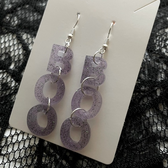Purple BOO earrings - Picture 1 of 3